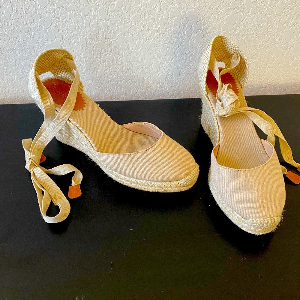 J.Crew Espadrilles Light Beige Size 8 (runs big)
